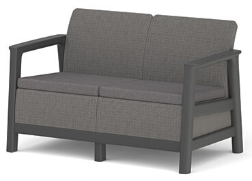 KETER SCANDI LINEA 2 SEATER SOFA - Mountain Grey/Grafit